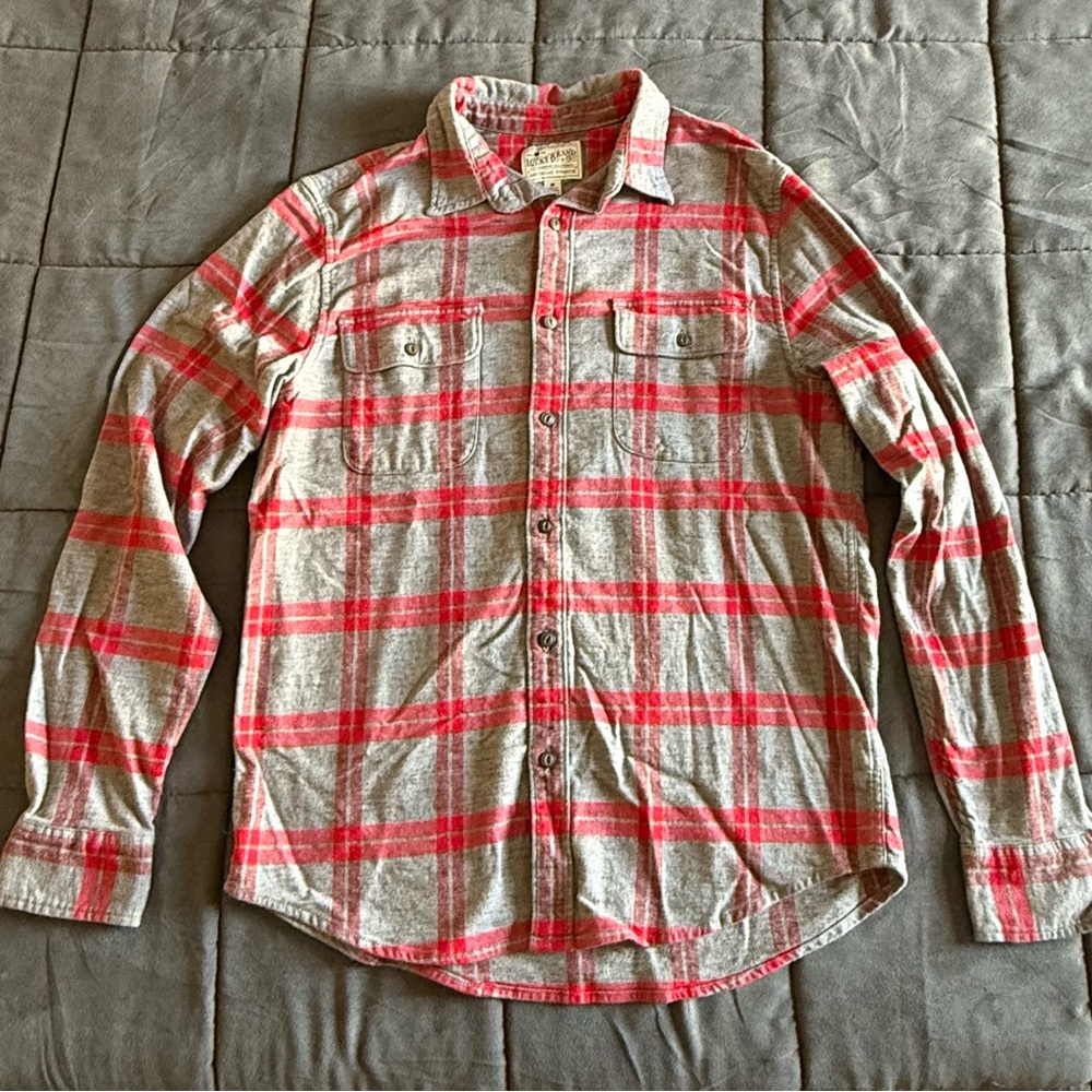 Lucky Brand Plaid Flannel Button-Down Shirt Y2K Medium